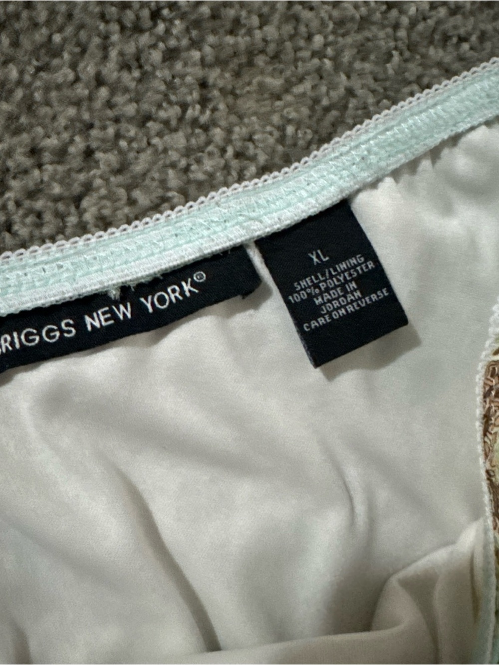 Trina Turk Cream Skirt with Mint Waistband